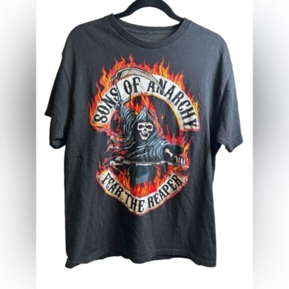 EUC Unisex Black Short Sleeve Tee Shirt Son’s of Anarchy Fear The Reaper Size L